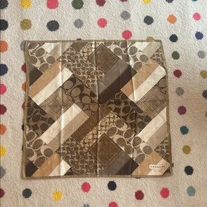 Coach Brown and Cream Patchwork Scarf